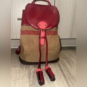 Burberry Red Leather Burberry
Exploded Check Backpack